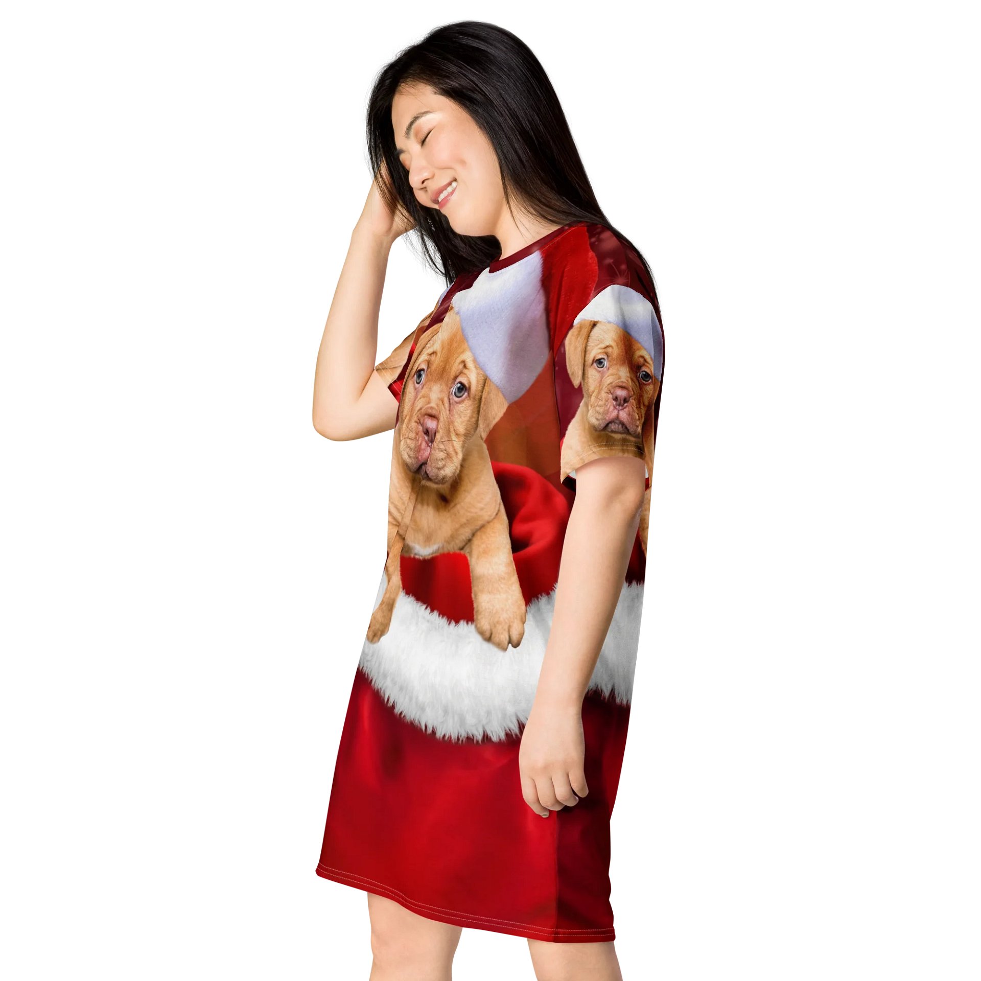 'It's Christmas' Santa Paws All-Over T-Shirt Dress product image (3)