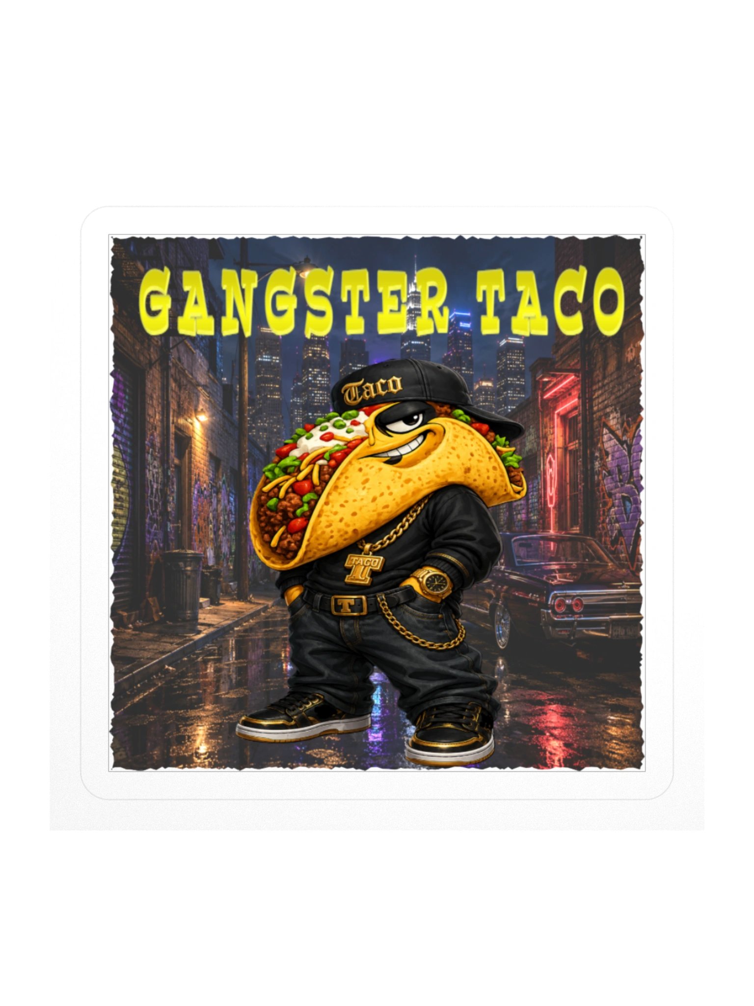 Gangster Taco Kiss Cut Sticker The Taco Family product image (1)