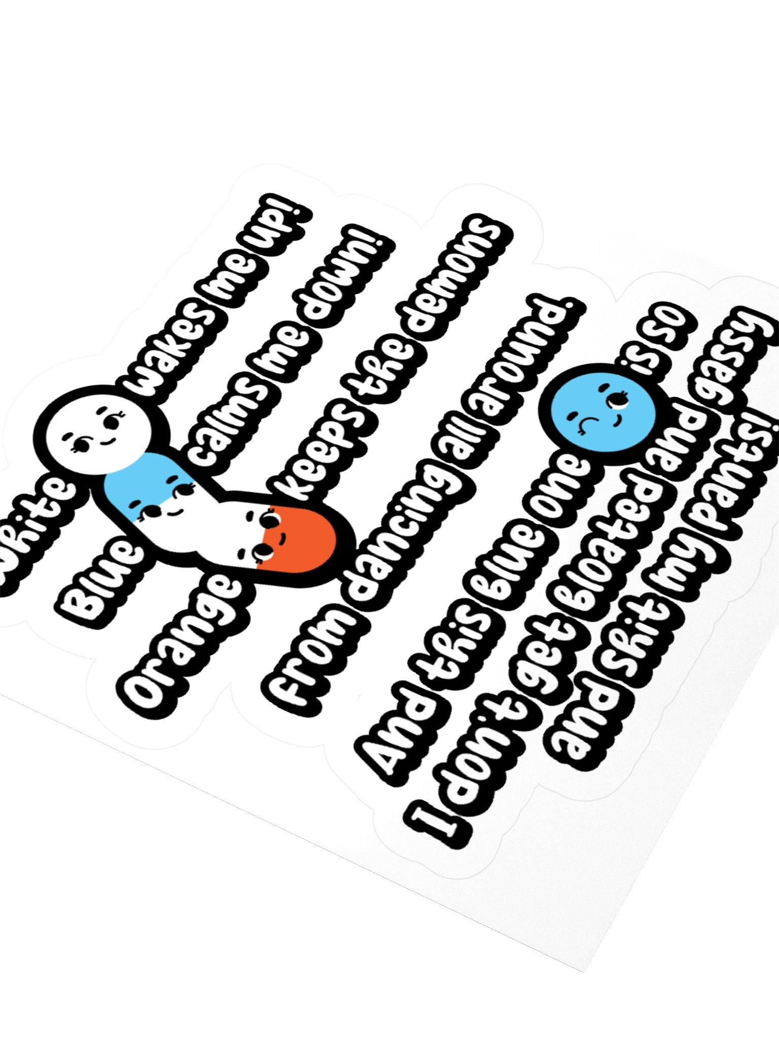 White wakes me up, blue calms me down… Sticker product image (3)
