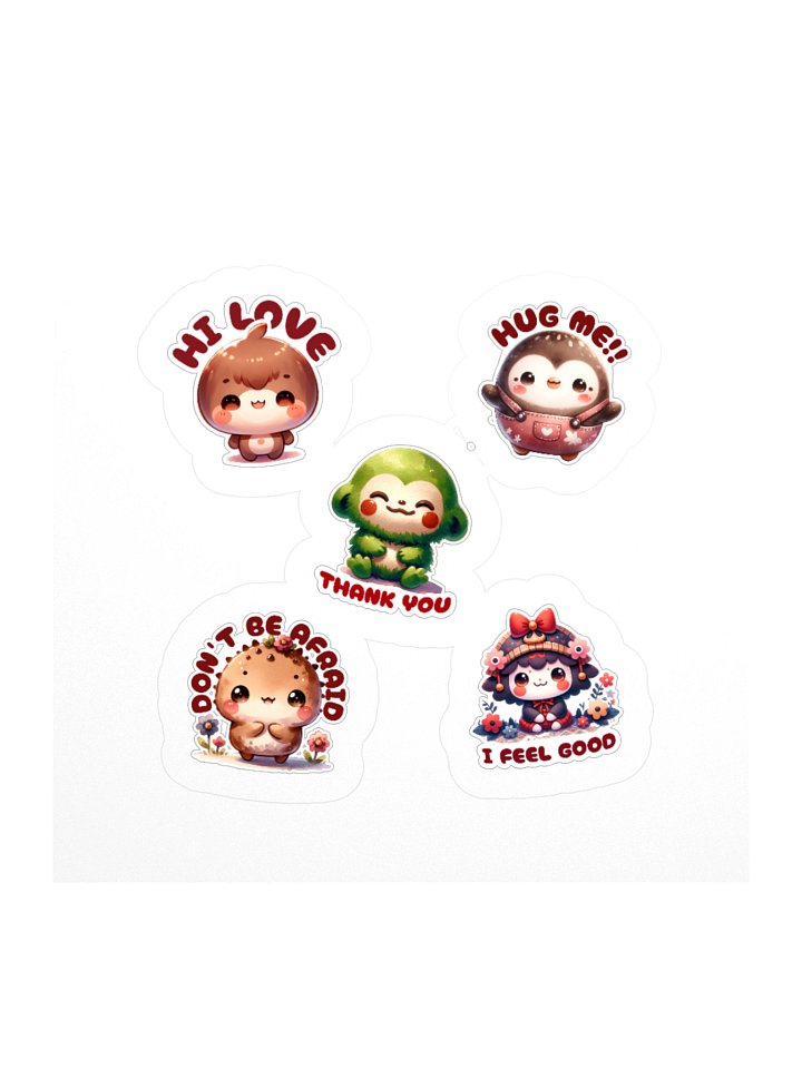 Kawaii Mood Emoji Kiss Cut Stickers product image (1)