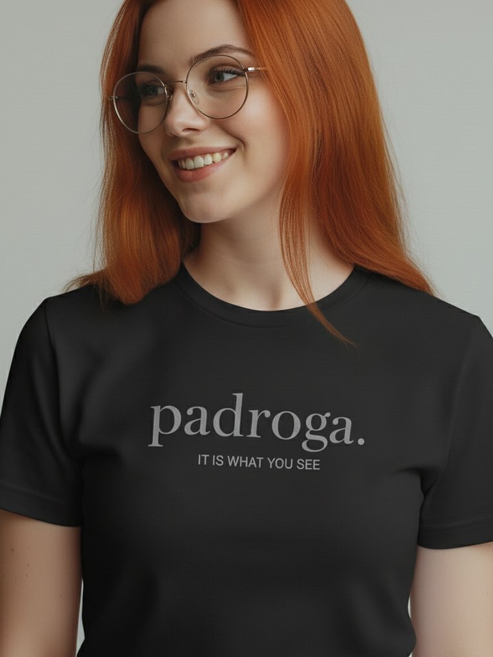 padroga. essentials black tshirt big logo product image (2)