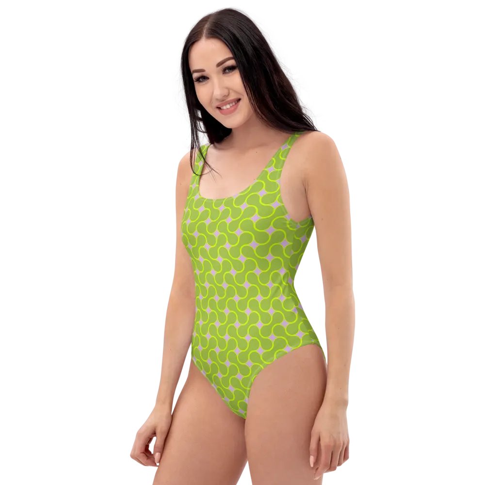 Lime Green Meatball Pattern Swimsuit product image (7)