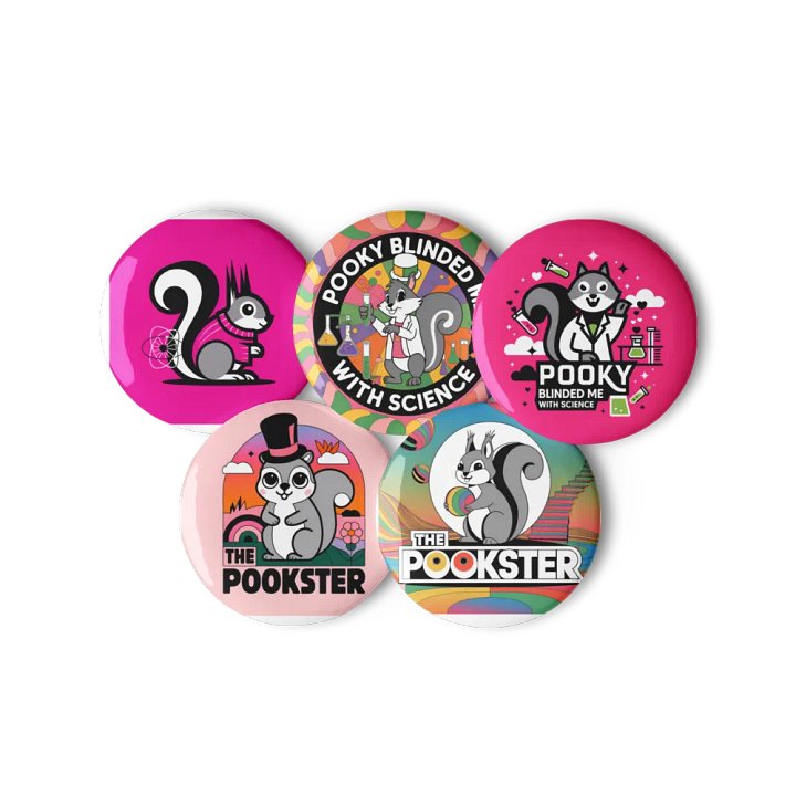 Original Pooky Artwork Buttons: Set of Five -G product image (3)