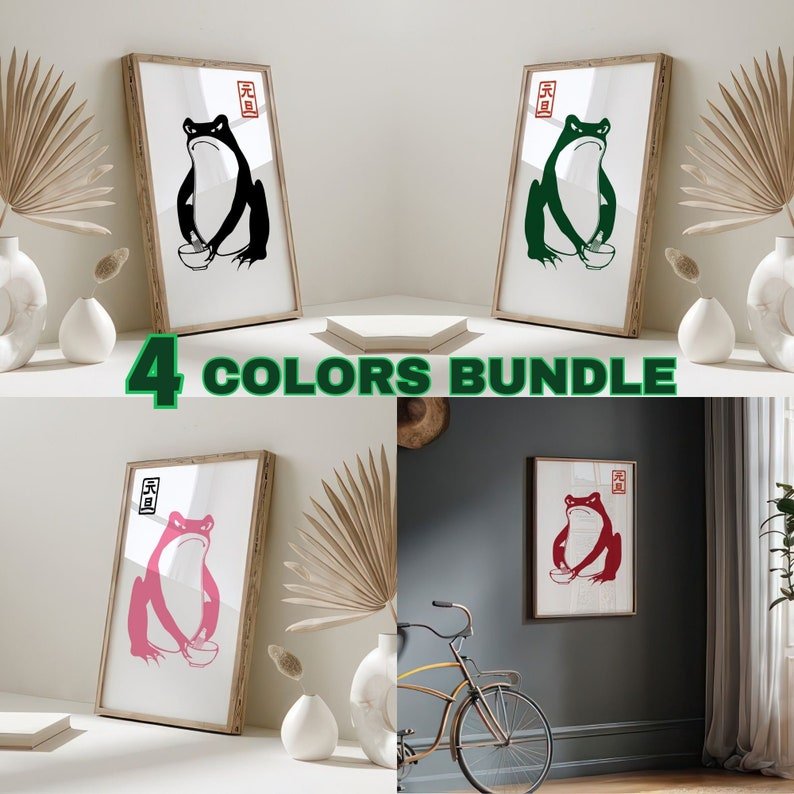 Japanese Matsumoto Hoji Frog Set of 3 and 4 color product image (3)