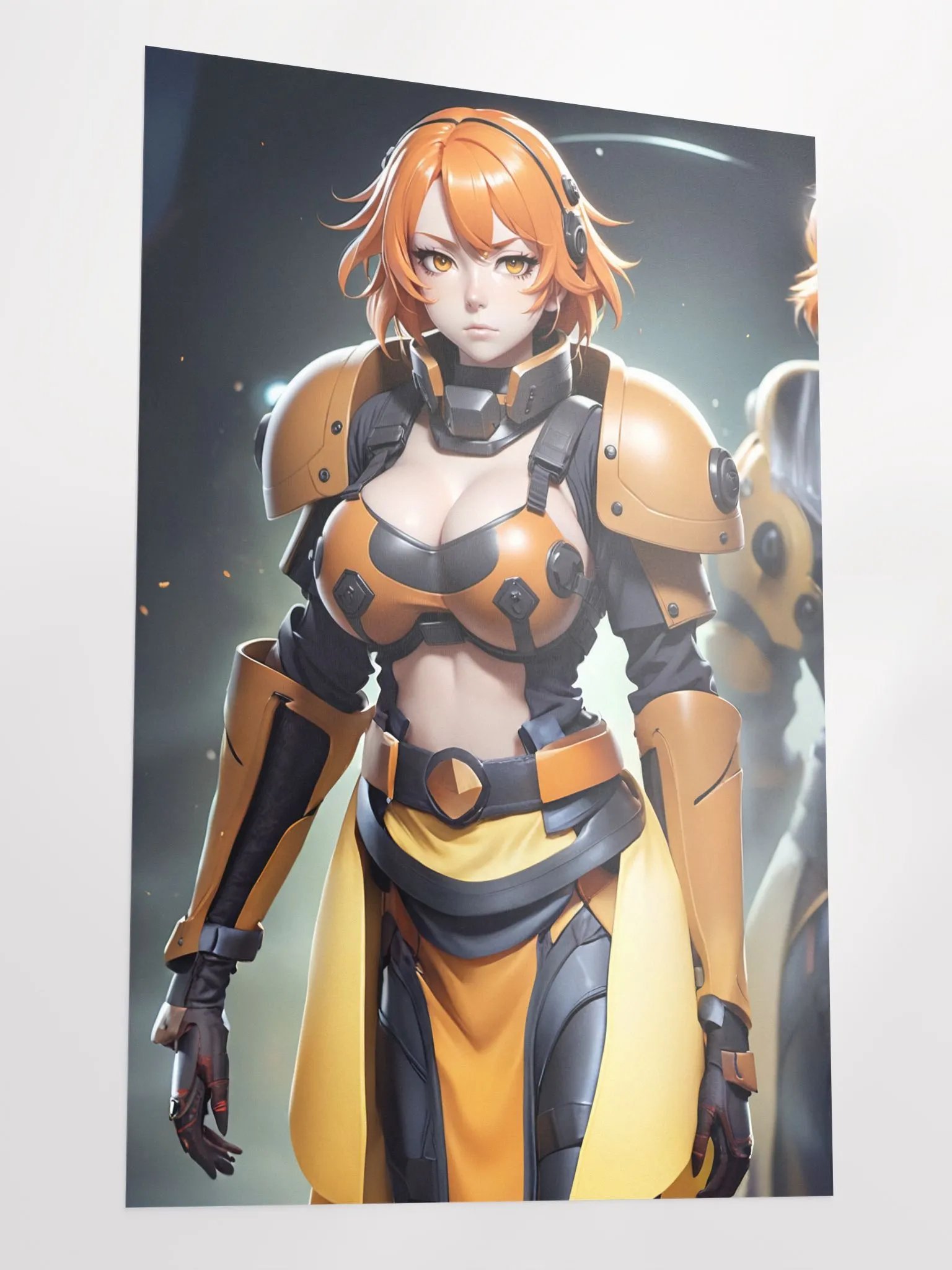 Futuristic Battle Suit Orange Hair Poster product image (3)