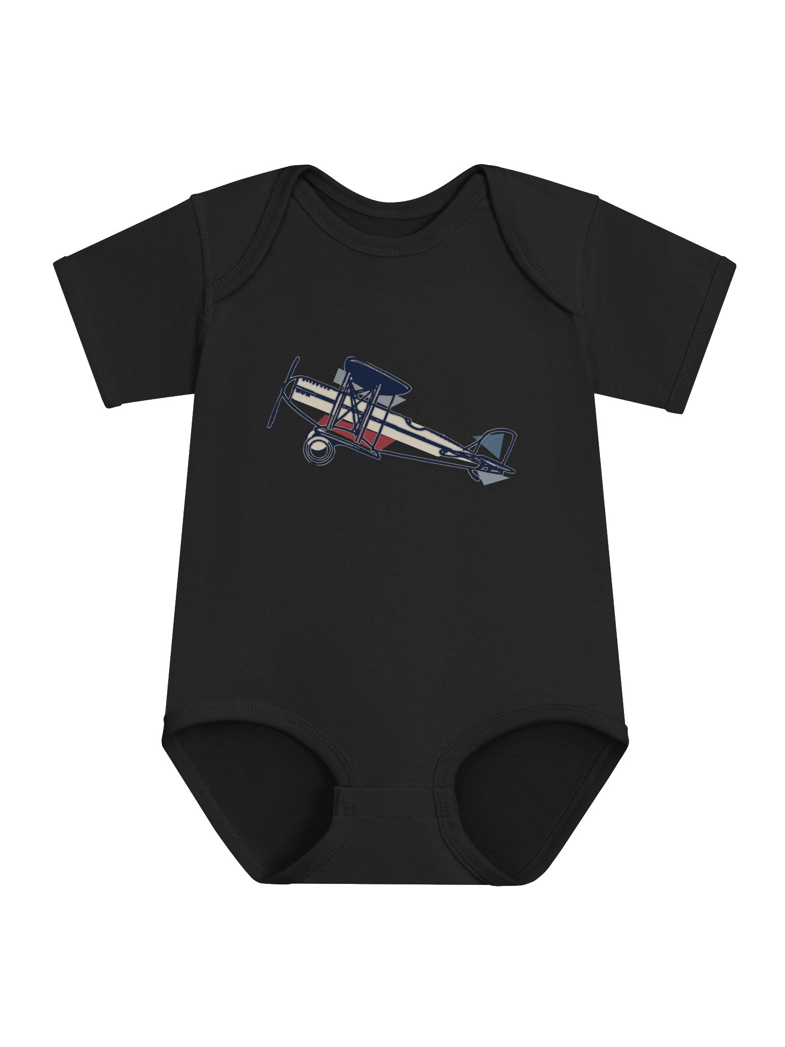 red white and blue biplane onesie. product image (1)