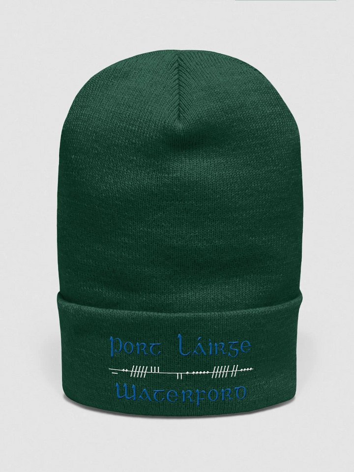 Waterford/Port Láirge, Scholastic style Ogham, blue and white, embroidered Cuffed Beanie product image (31)