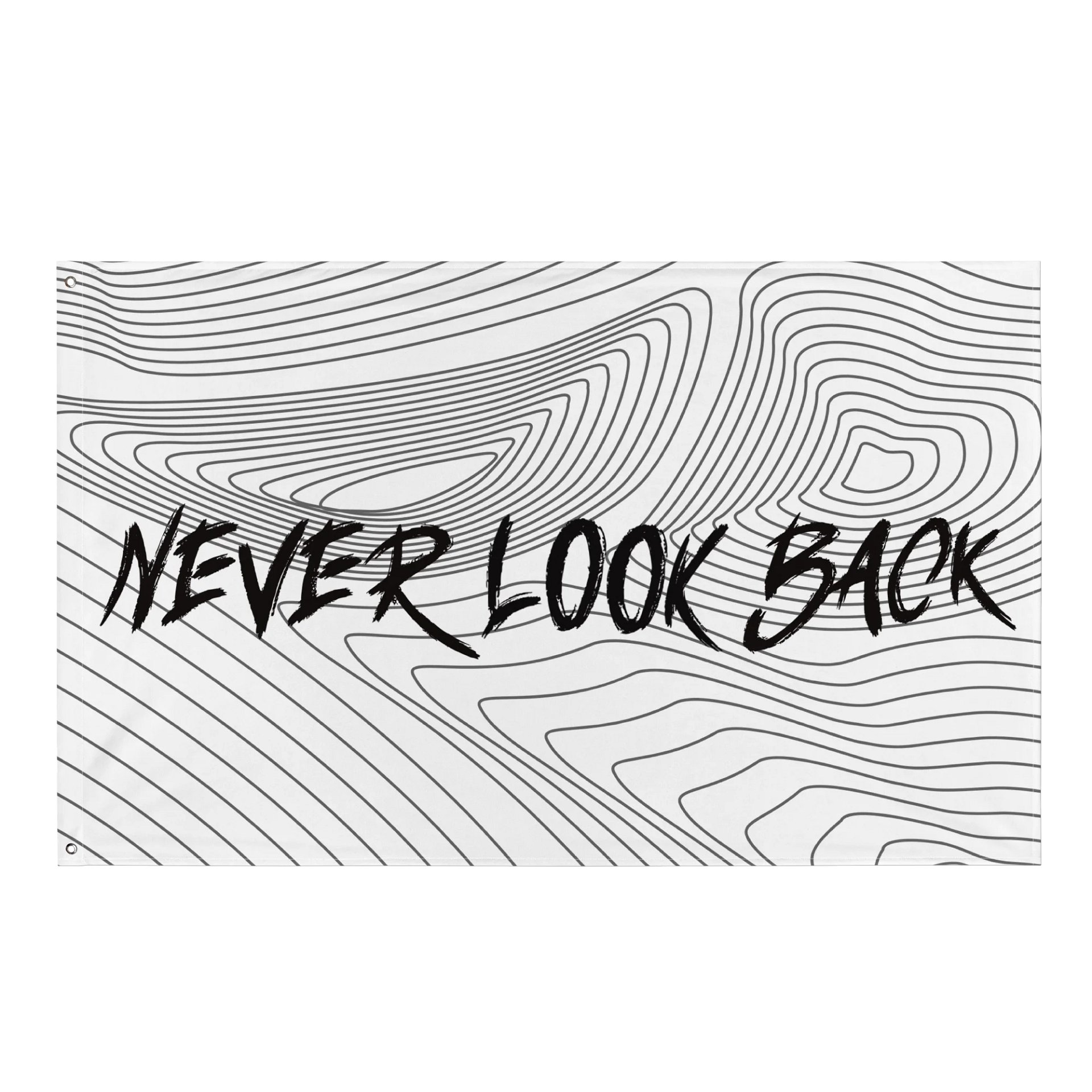 White Topography Never Look Back Flag product image (1)