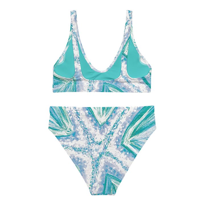 Cyan Starfish Painting | High-Waisted Bikini product image (2)