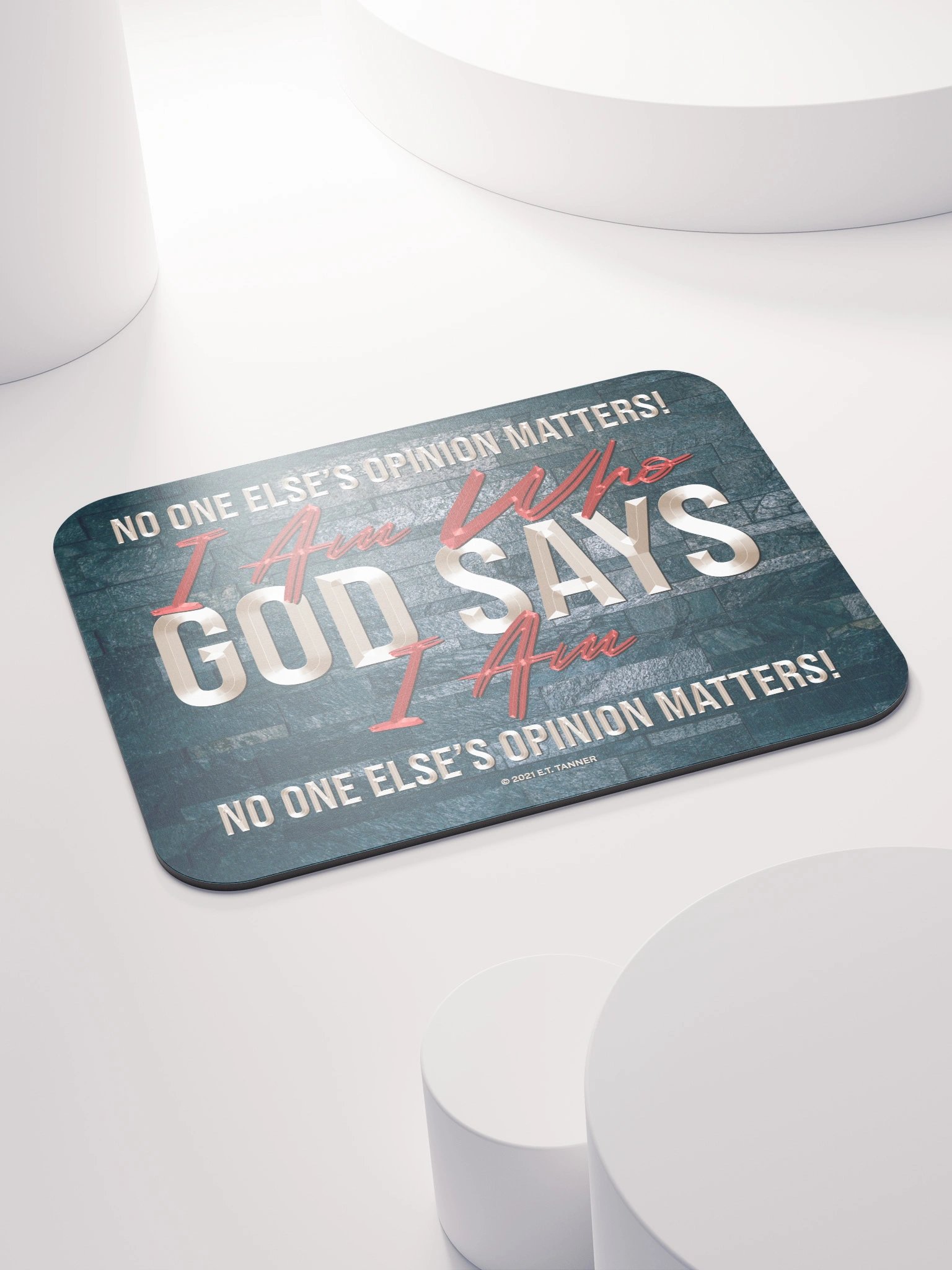I Am Who God Says I Am, Blk Mouse Pad BV product image (4)