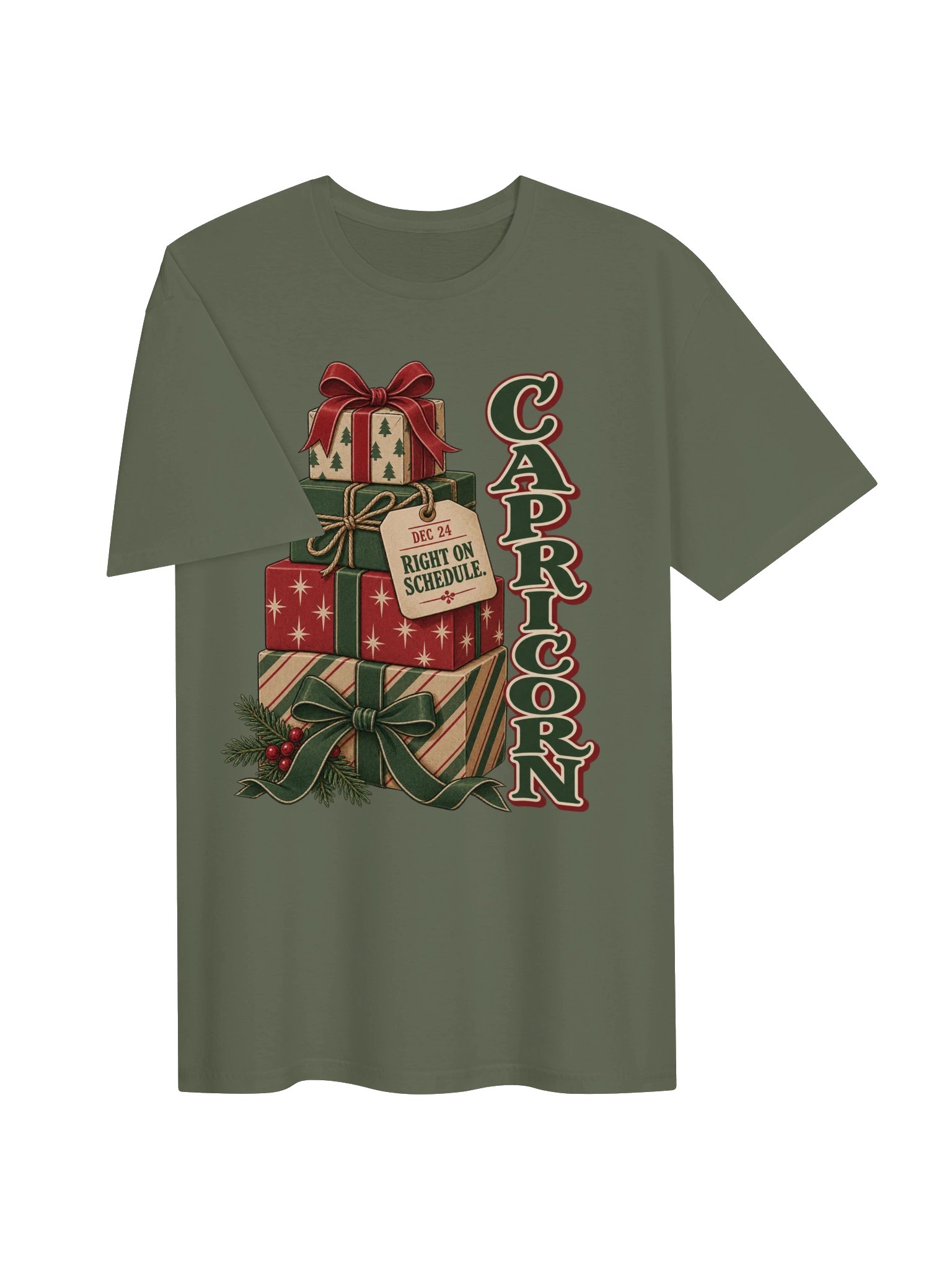Capricorn Right on Schedule Christmas T-Shirt product image (3)