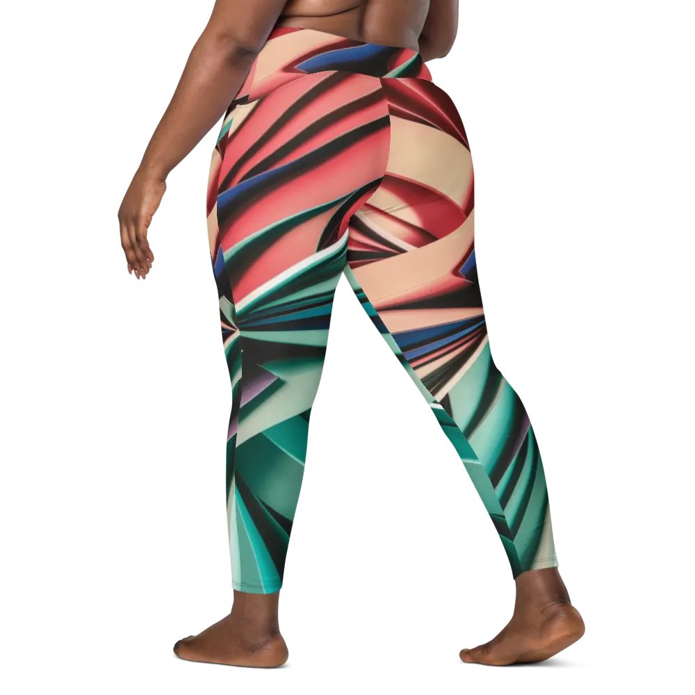 Abstract Geometric Women's Crossover Leggings in Vibrant Colors (2XS-6XL) product image (12)