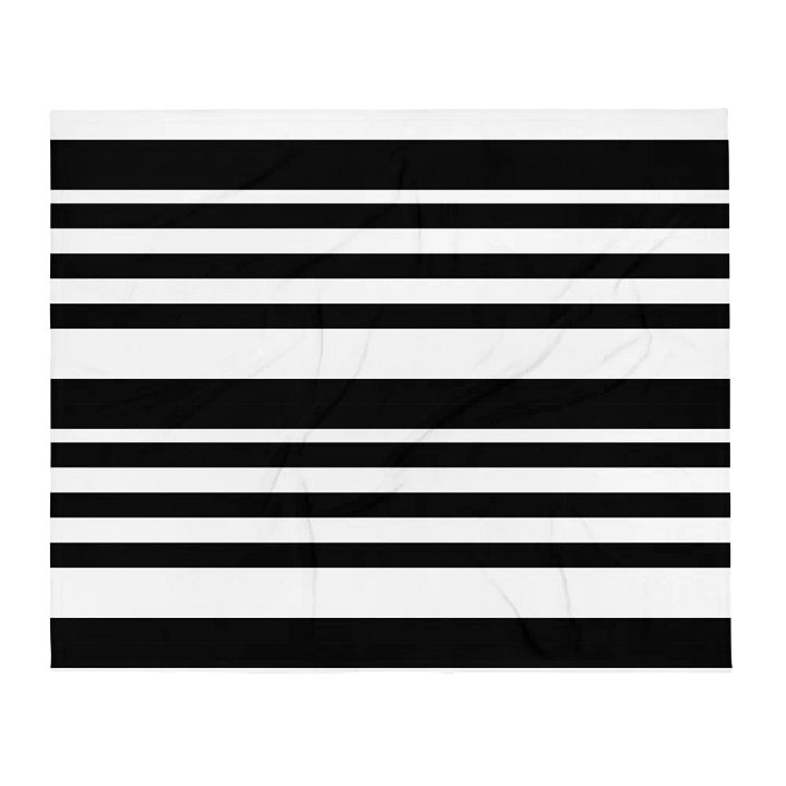 Various Sized Black Striped Throw Blanket product image (2)