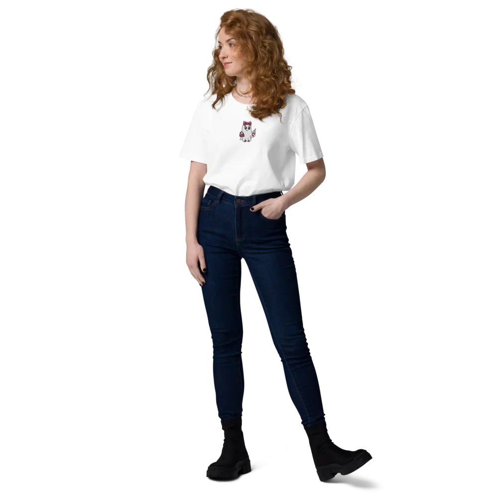 Cute Ghost Embroidered Organic Cotton Regular Fit T-Shirt product image (7)
