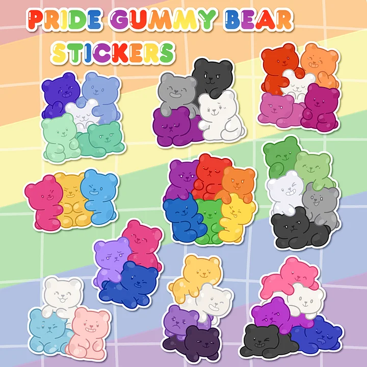Pride Gummy Bear Stickers product image (1)