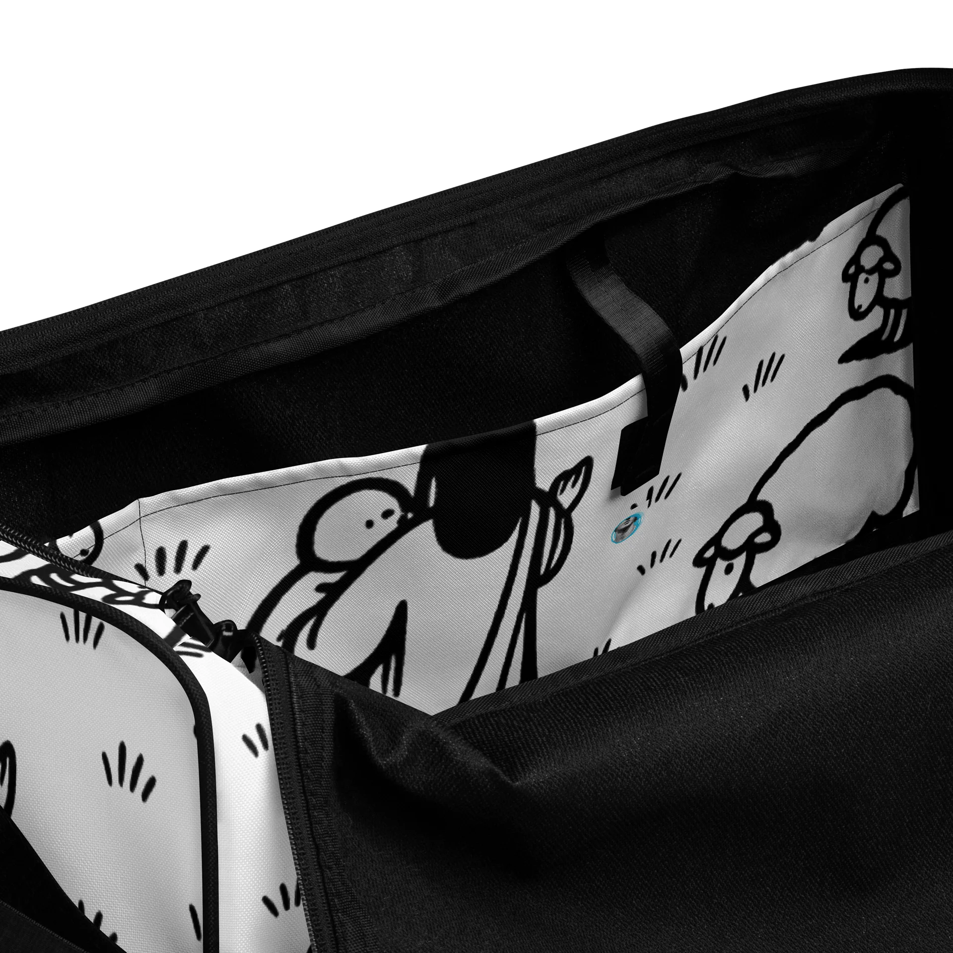 The Good Shepherd Doodle All-Over Print Duffle Bag product image (6)