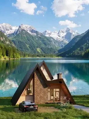 This double A Frame house went viral so fast as a Twin Pine Cabin among our clients around the world! Unique design with luxury interior and huge space! Wana build your own? Full detailed drawings available in link : https://vironhomes-shop.fourthwall.com/products/af082