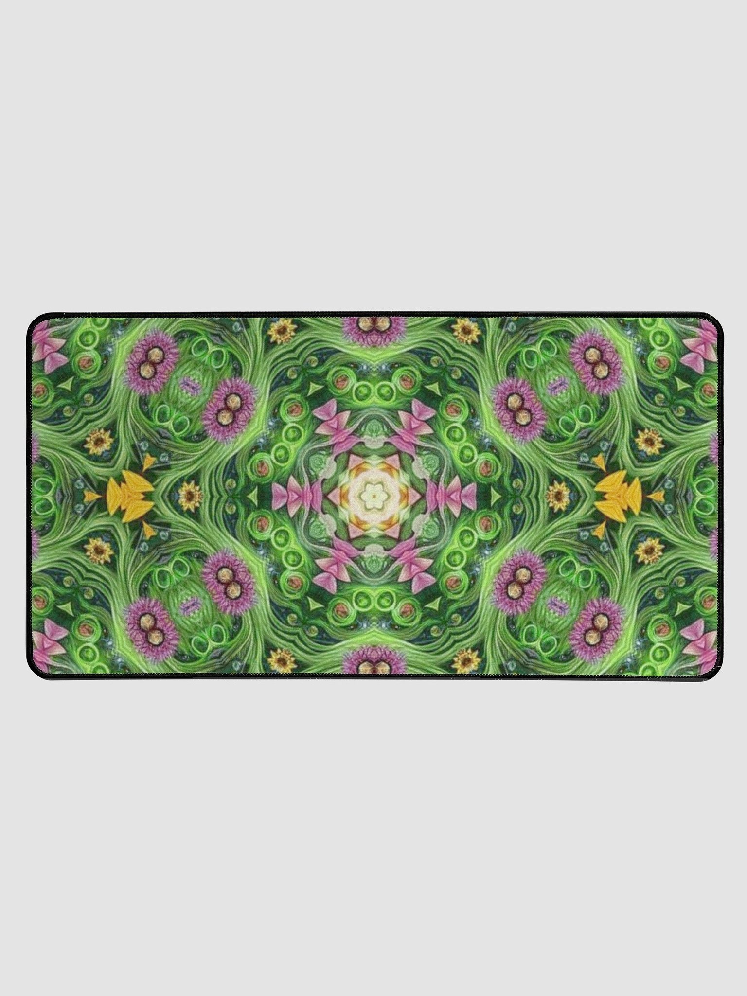 Green Floral Kaleidoscope Desk Mat product image (1)