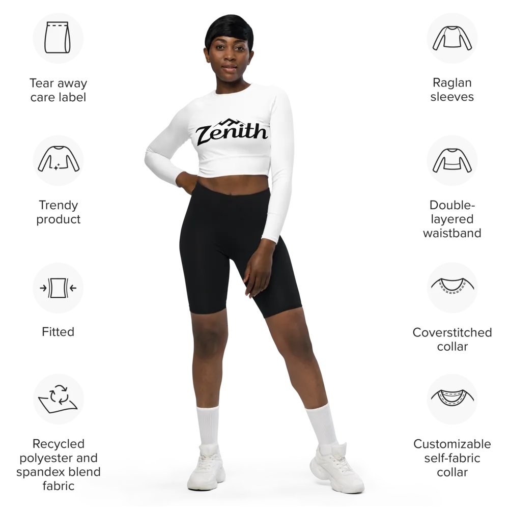 Zenith Women's White Long Sleeve Crop Top product image (7)
