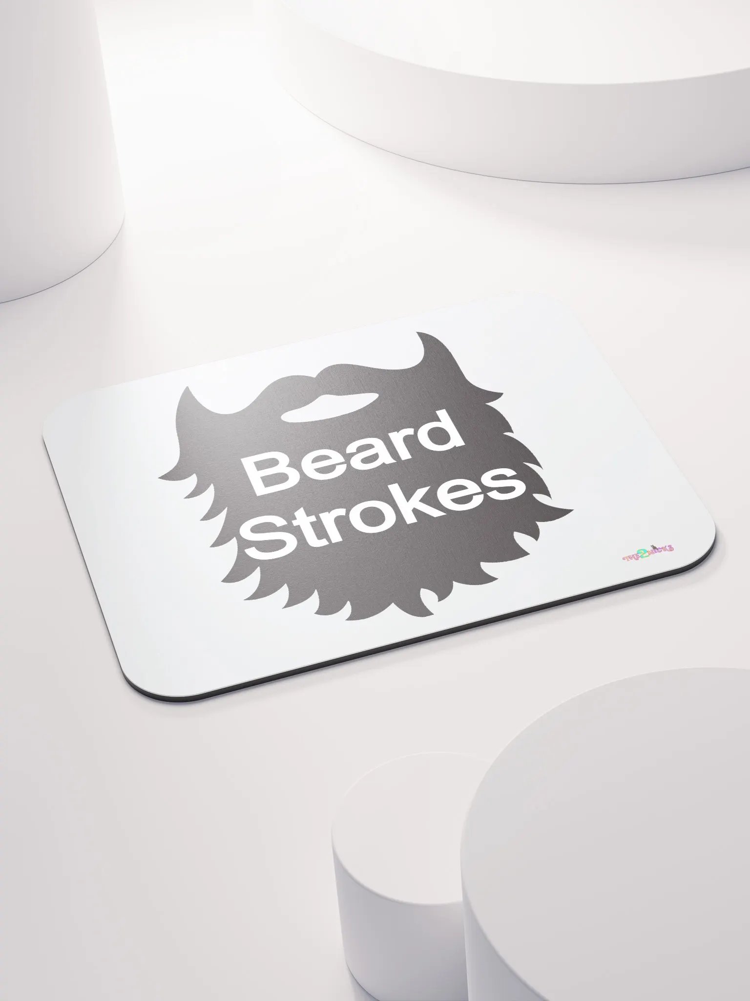 Black Beard Strokes Classic Mouse Pad (White) product image (4)