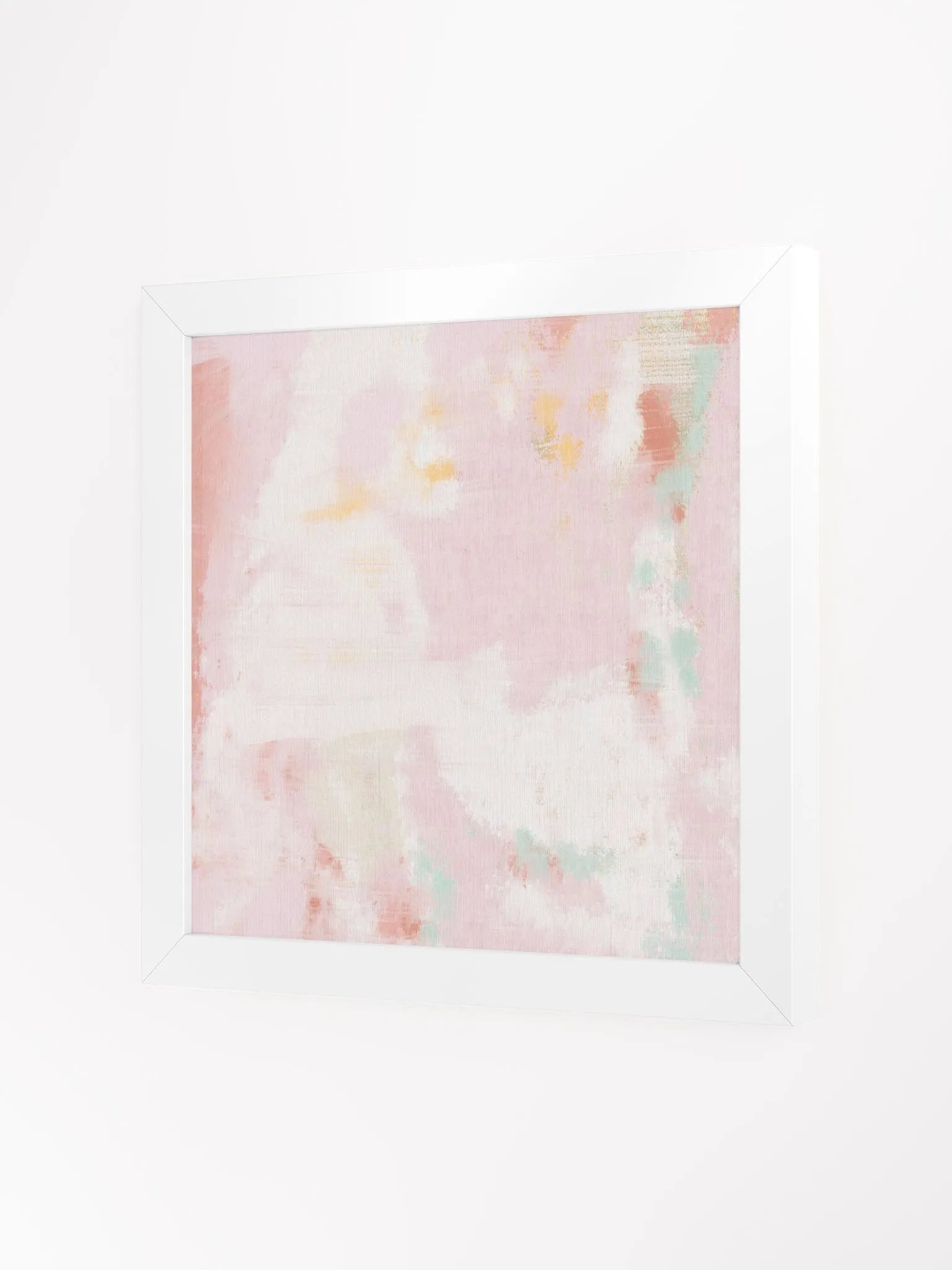 Square Abstract Painting Print Pink and White Blush Pink Wall Art Print product image (43)