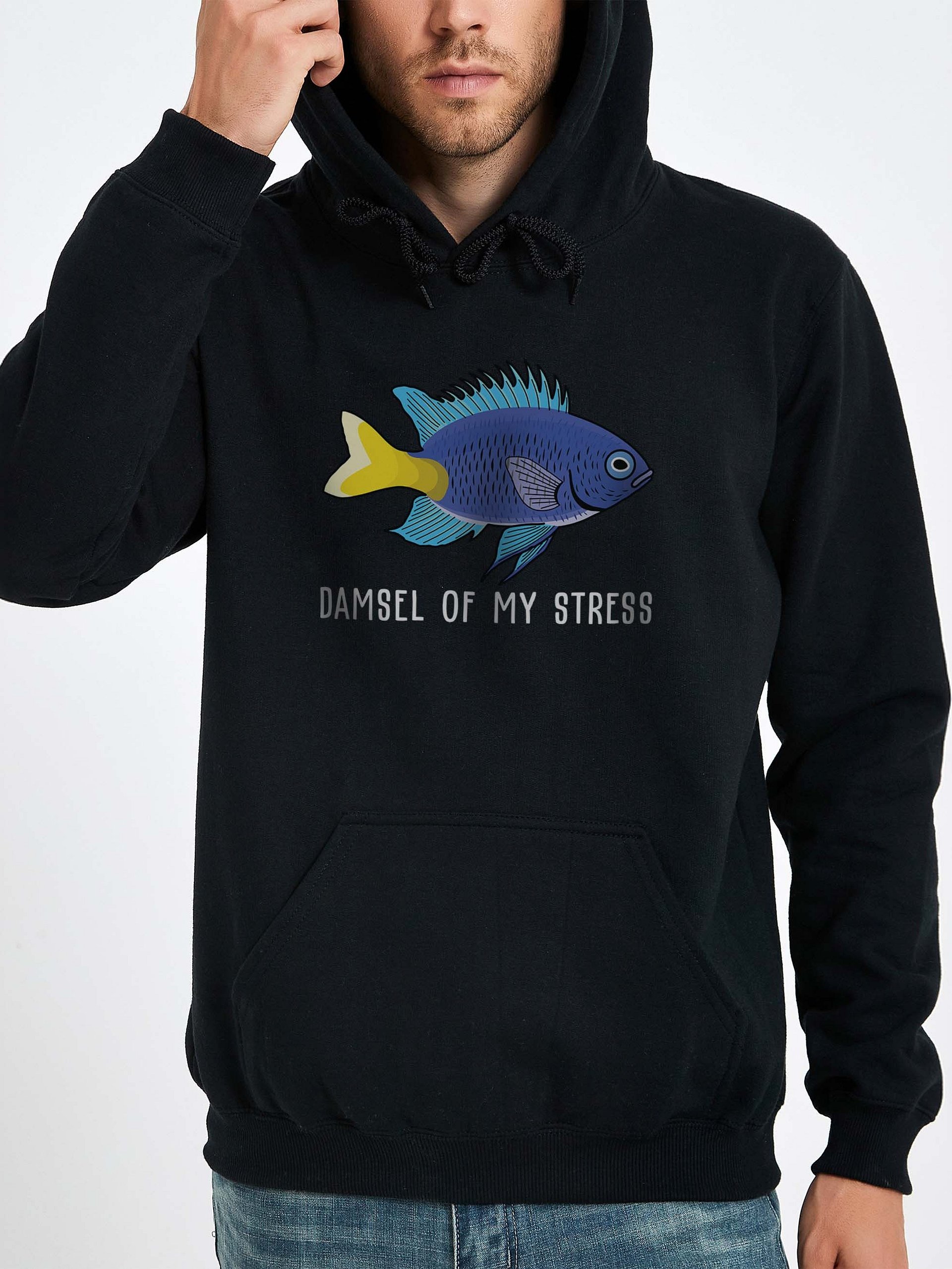 Damsel of My Stress Yellowtail Damsel Hoodie for Reef Aquarium Lovers product image (2)