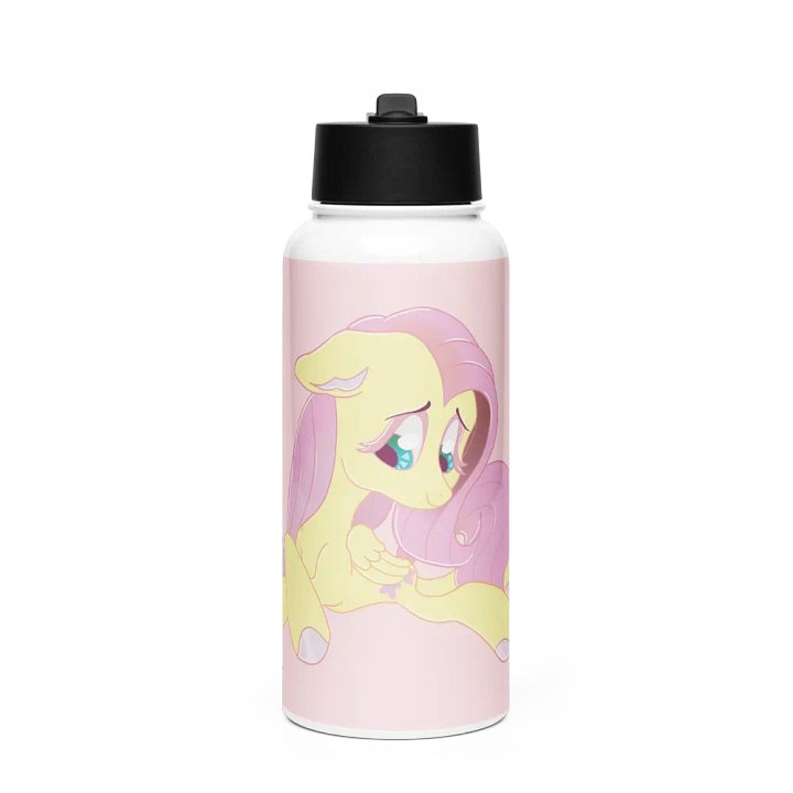 Fluttershy Stainless Steel Water Bottle with a Straw Lid product image (1)