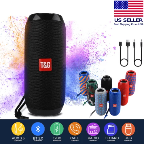 TG117 Portable Wireless Bluetooth Waterproof Speaker - USB/TF/FM Radio (Blue) product image (6)
