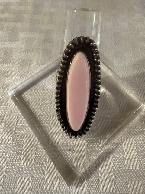 Artisan Pink Conch Shell "Petal" Shadowbox Statement Ring product image (1)