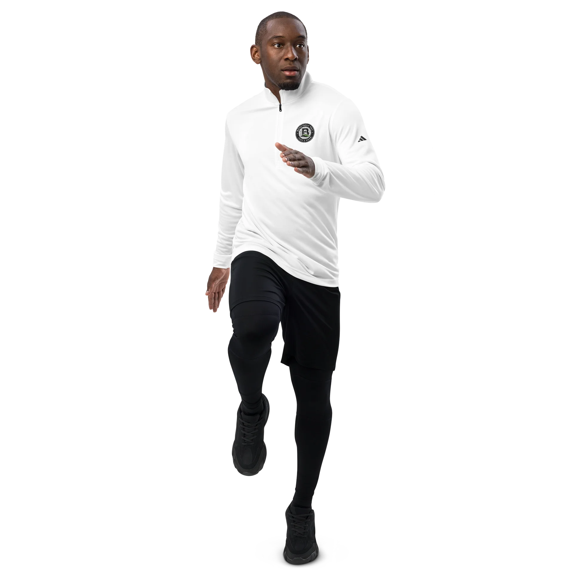 White Adidas Quarter Zip product image (4)