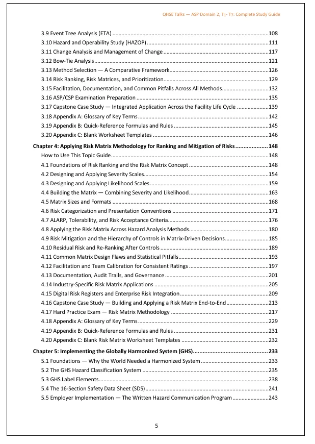ASP 11 Domain 2 Topics 1–7 Study Guide: Safety Management Systems, Hazard Controls, Risk Analysis, Risk Matrix, GHS, Hazardous Energy Control & Electrical Principles | QHSE Talks product image (3)