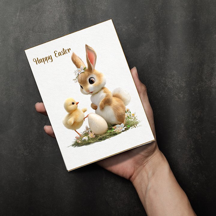 Printable Easter Card 5x7 Foldable, Grandson easter gift product image (2)