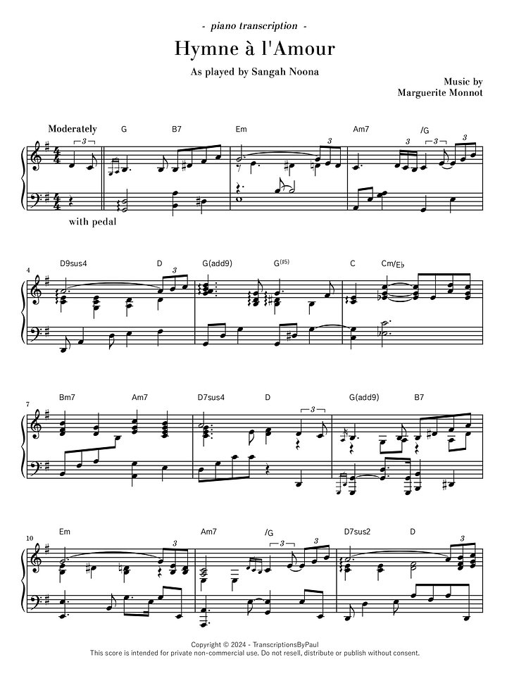 Hymne à l'Amour - Sangah Noona product image (1)