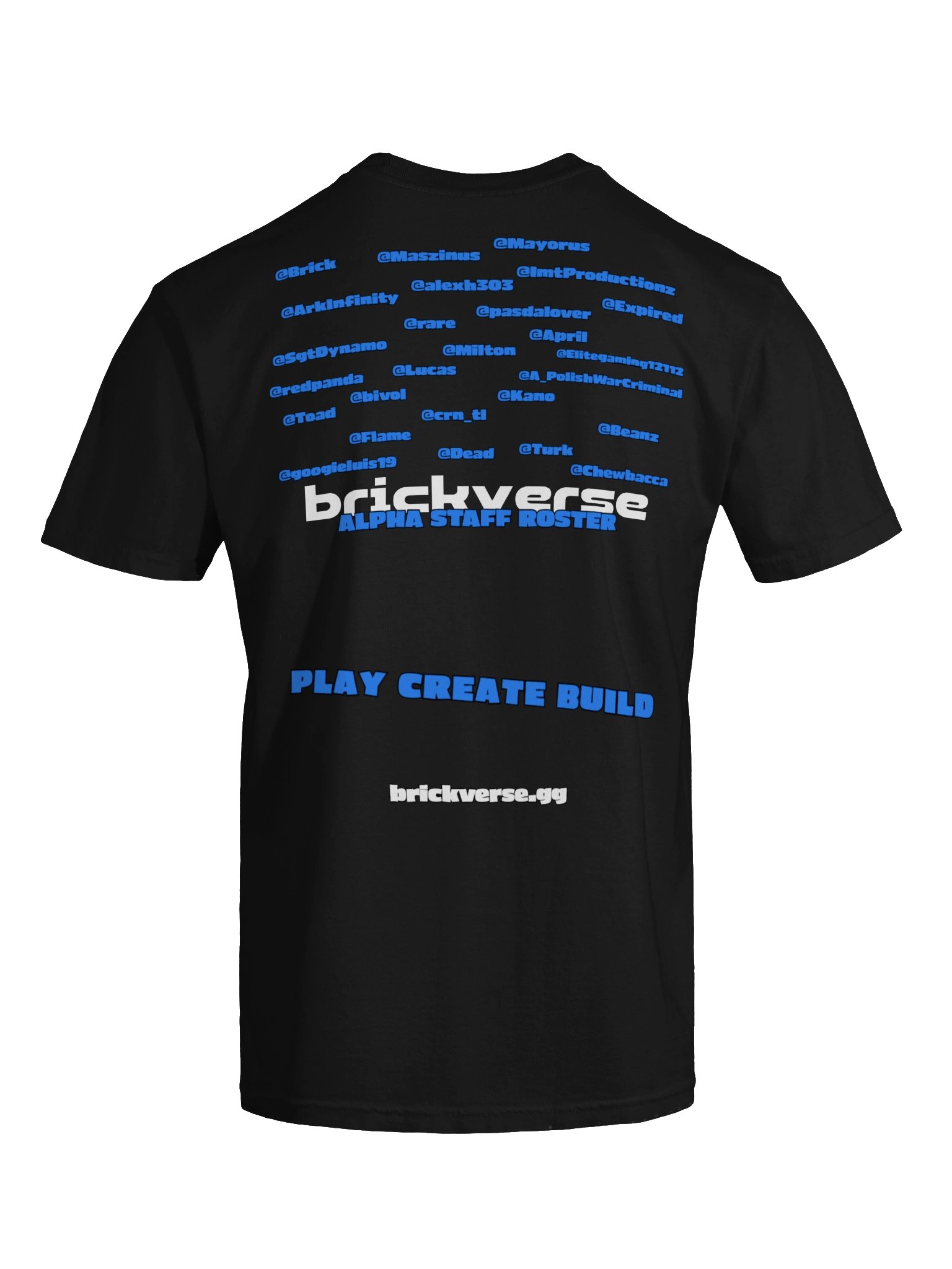 BrickVerse Pre-Alpha Staff Roster Tee (Black) product image (7)