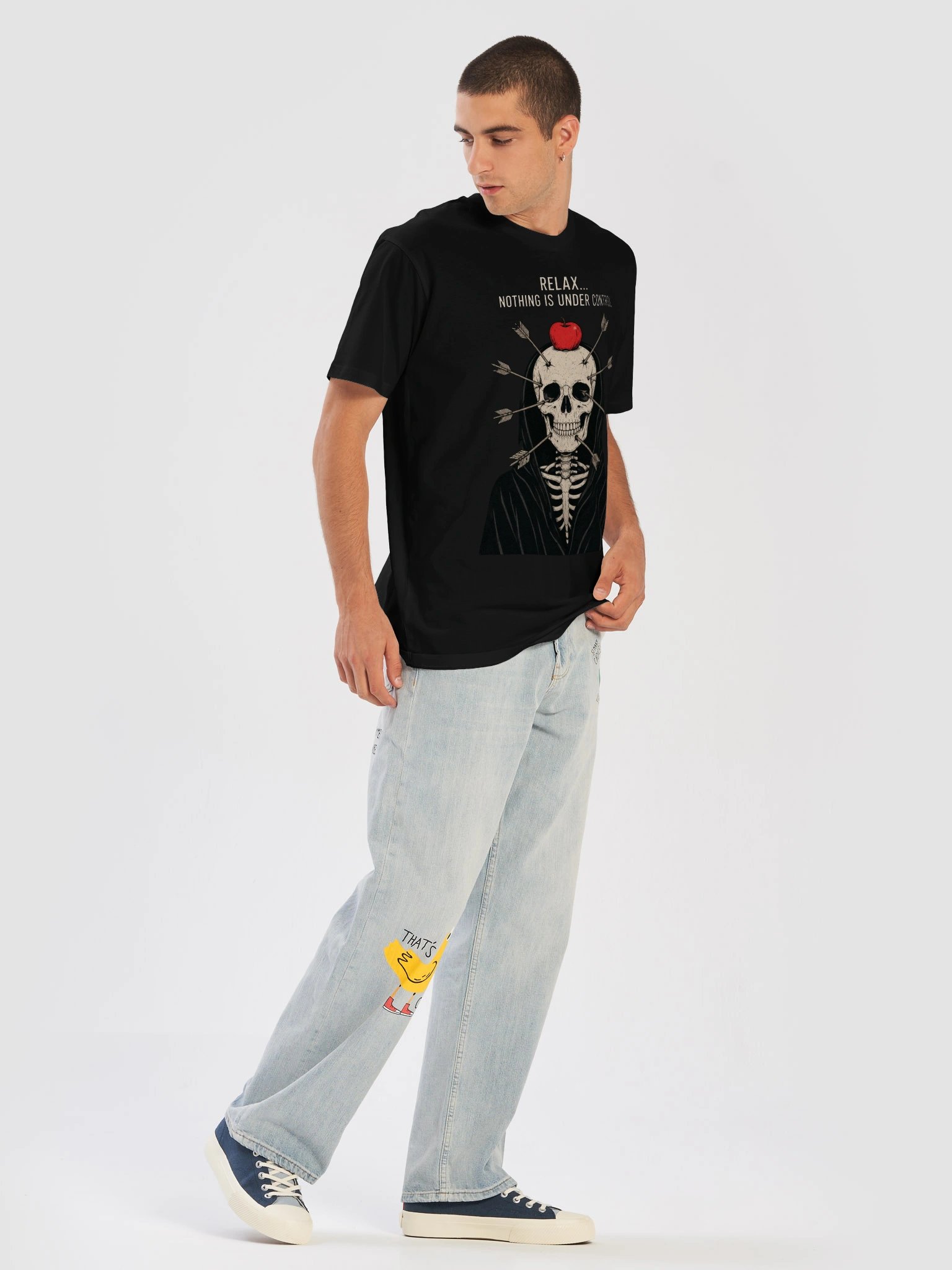 Relax Nothing Is Under Control Gothic Skull T-Shirt product image (3)