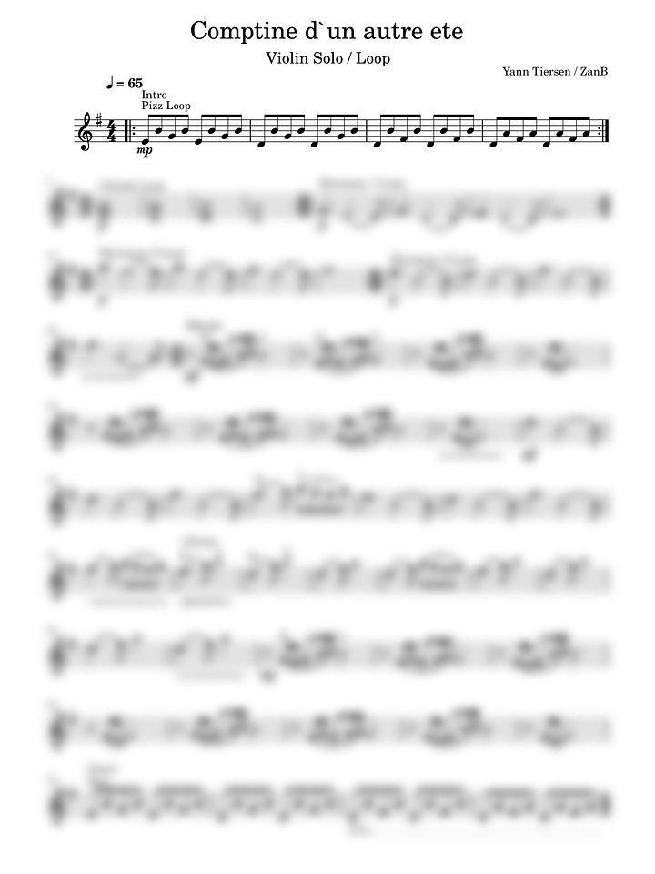 Yann Tiersen - Comptine d'un autre ete (Violin Solo) product image (1)