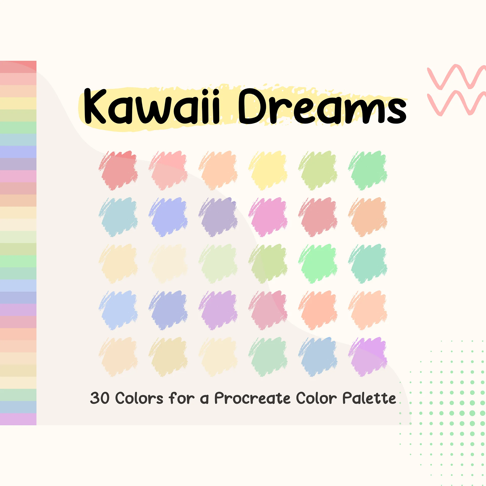 Kawaii Dreams Procreate Color Palette with HEX Codes ★ DIGITAL ★ product image (1)