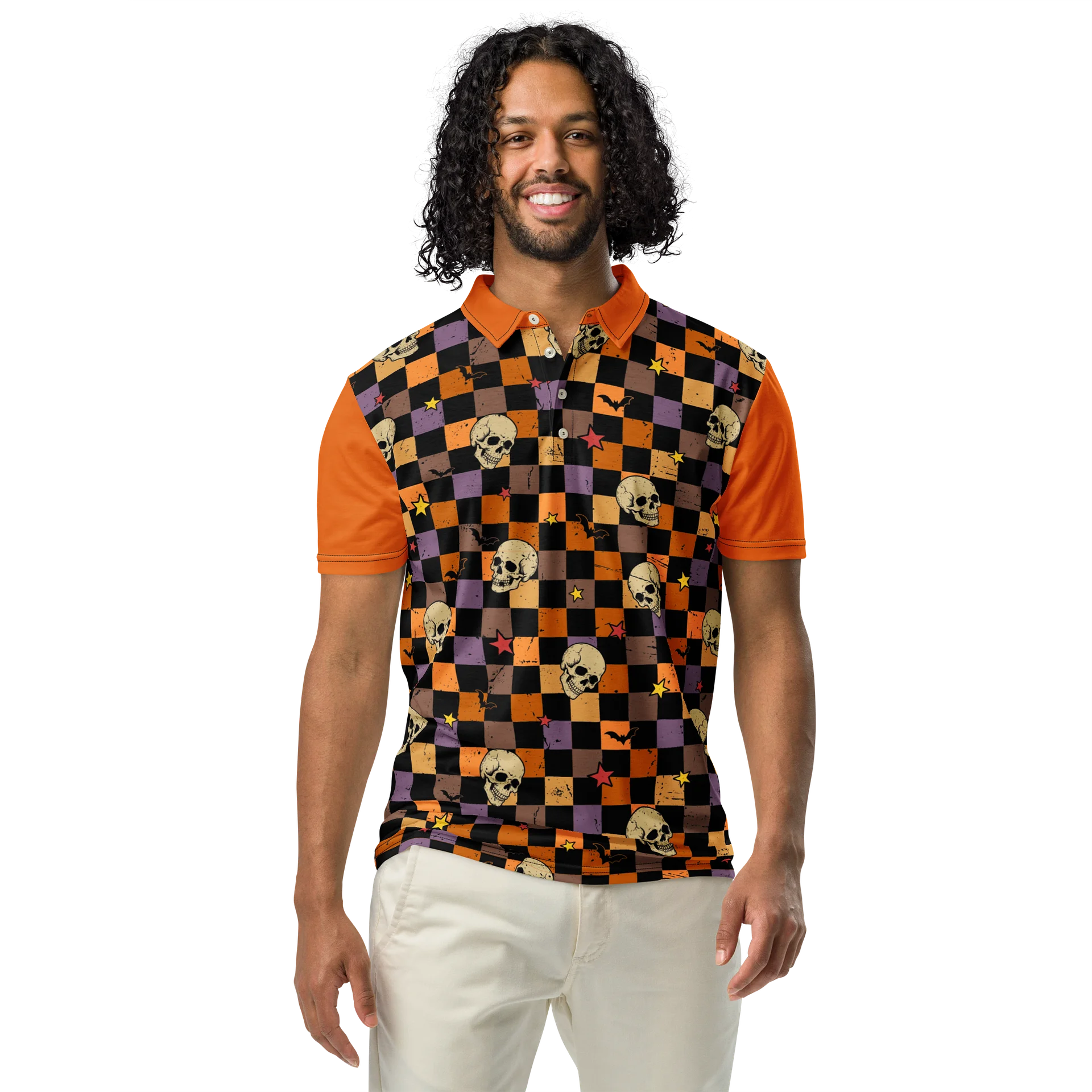 Checkered Skulls Polo Shirt product image (3)