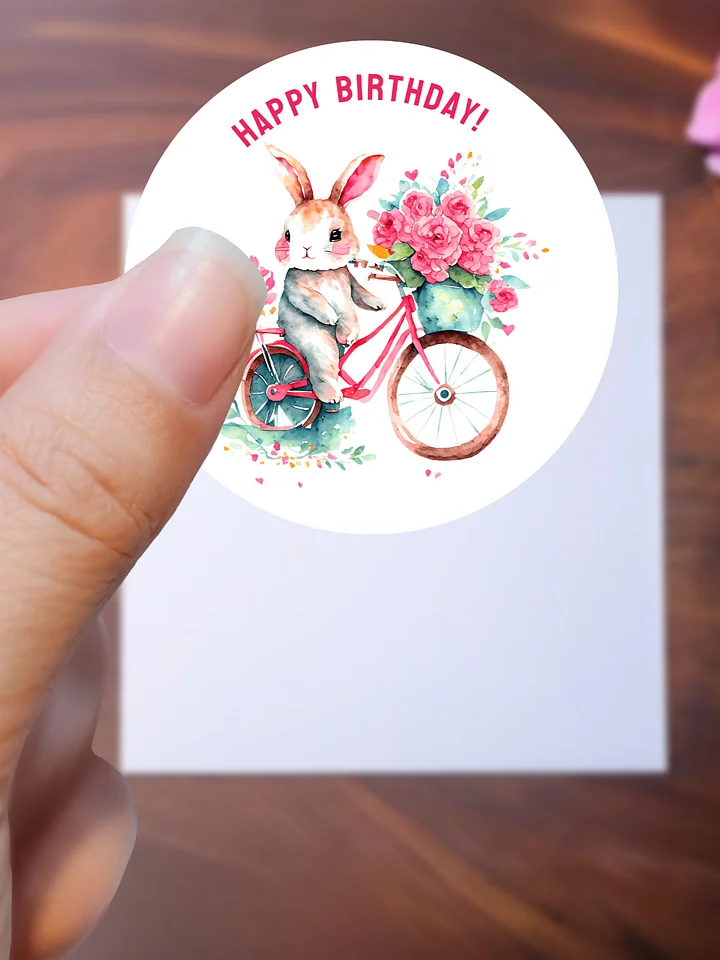 Birthday Greetings Bunny Riding a Floral Bike product image (1)
