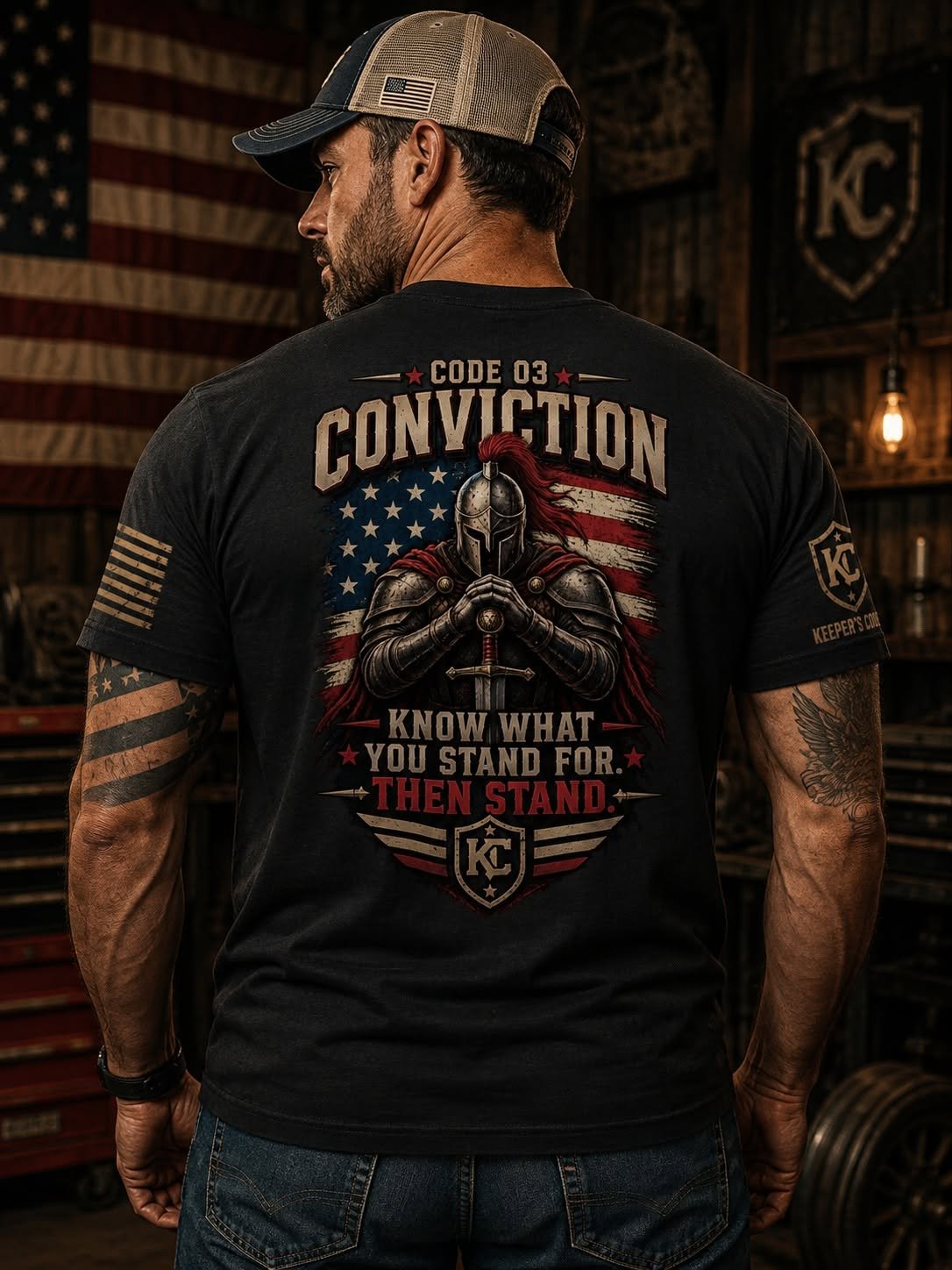 Keeper’s Code™ Men’s CODE 03 Conviction American Warrior T-Shirt product image (2)