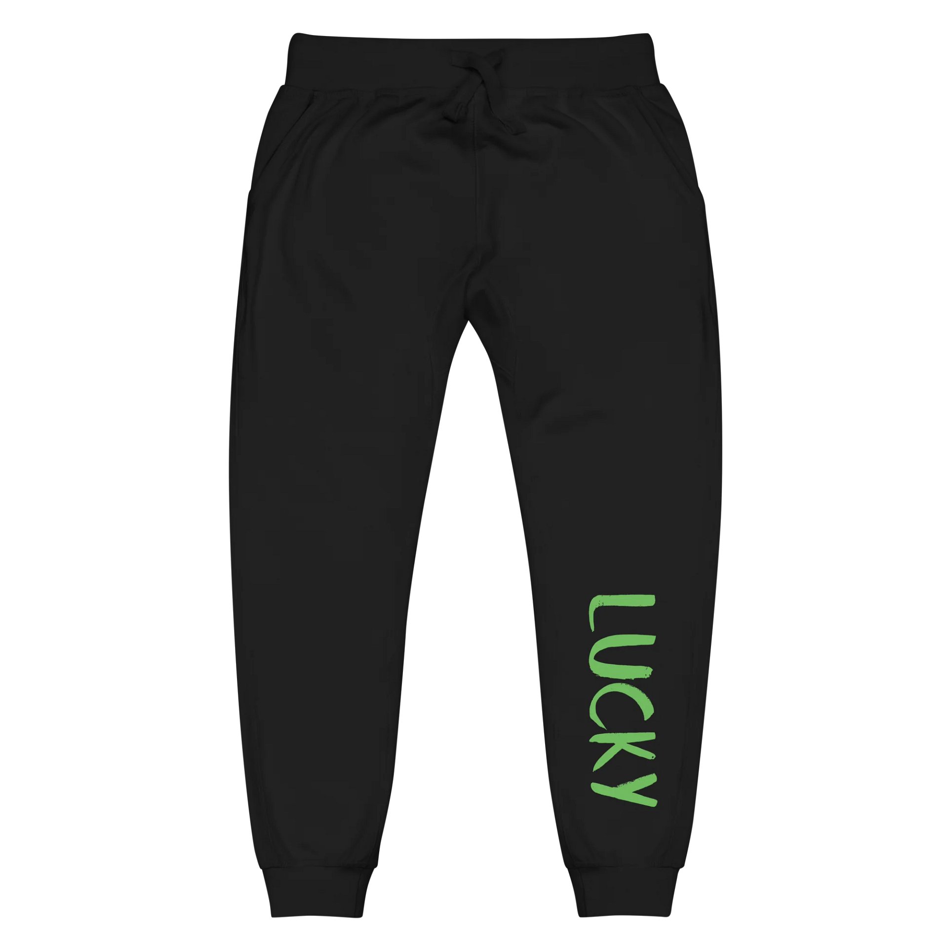 Lucky Vertical Green Block Letters Fleece Joggers product image (1)