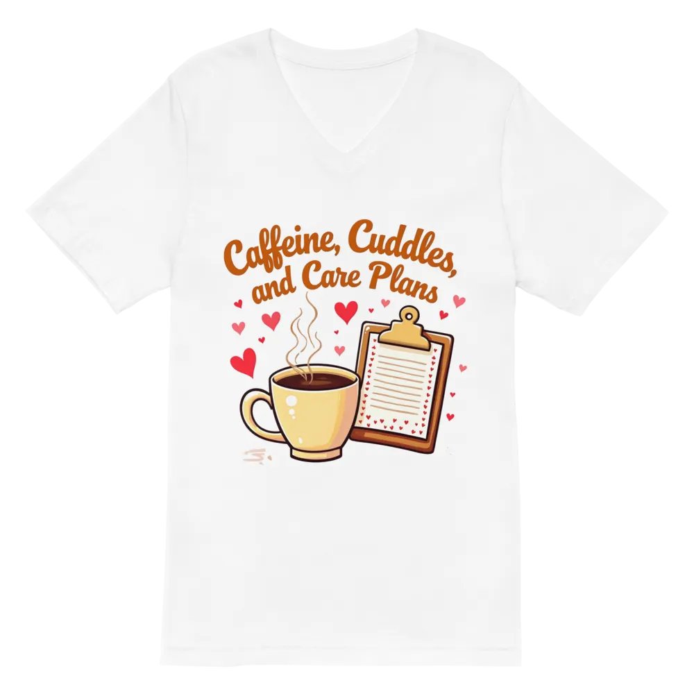Caffeine & Care Plans V-Neck Tee product image (6)
