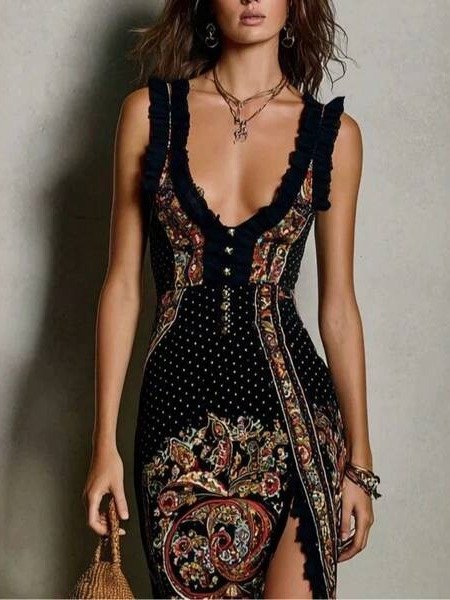 Black Off-Shoulder Slit Maxi Dress — Batwing Sleeve Slim Fit product image (1)