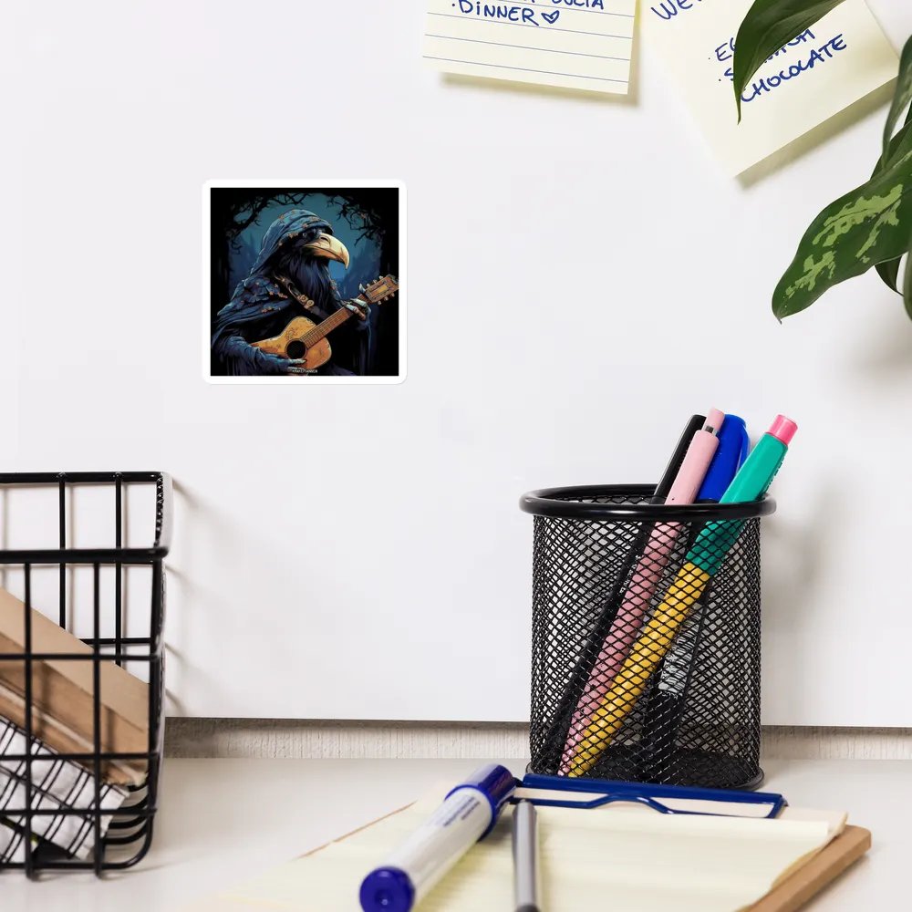 Premium Vinyl Magnet ⚫️ Crow Man's Guitar Groove product image (12)