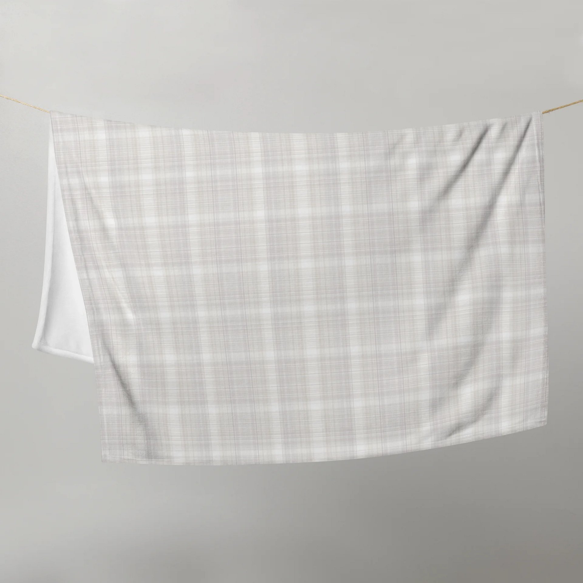 Greige Soft Plaid Throw Blanket product image (4)