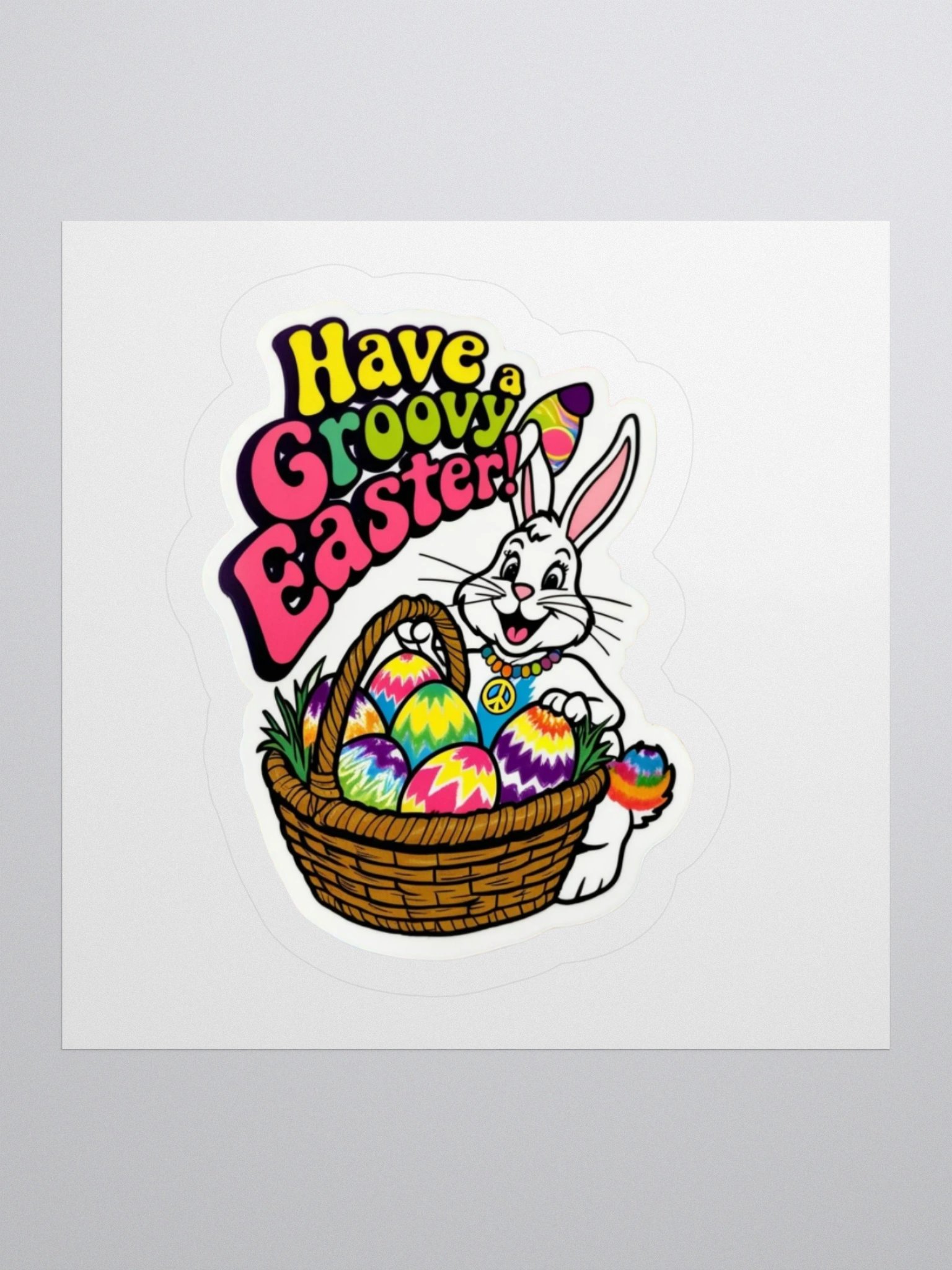 Groovy Easter Bunny Kiss Cut Stickers product image (2)
