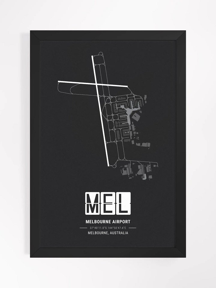 Framed Airport MEL Premium Map On Matt Paper product image (1)