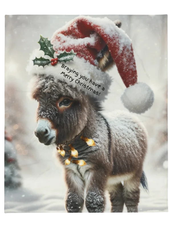 Merry Christmas Donkey Blanket product image (1)