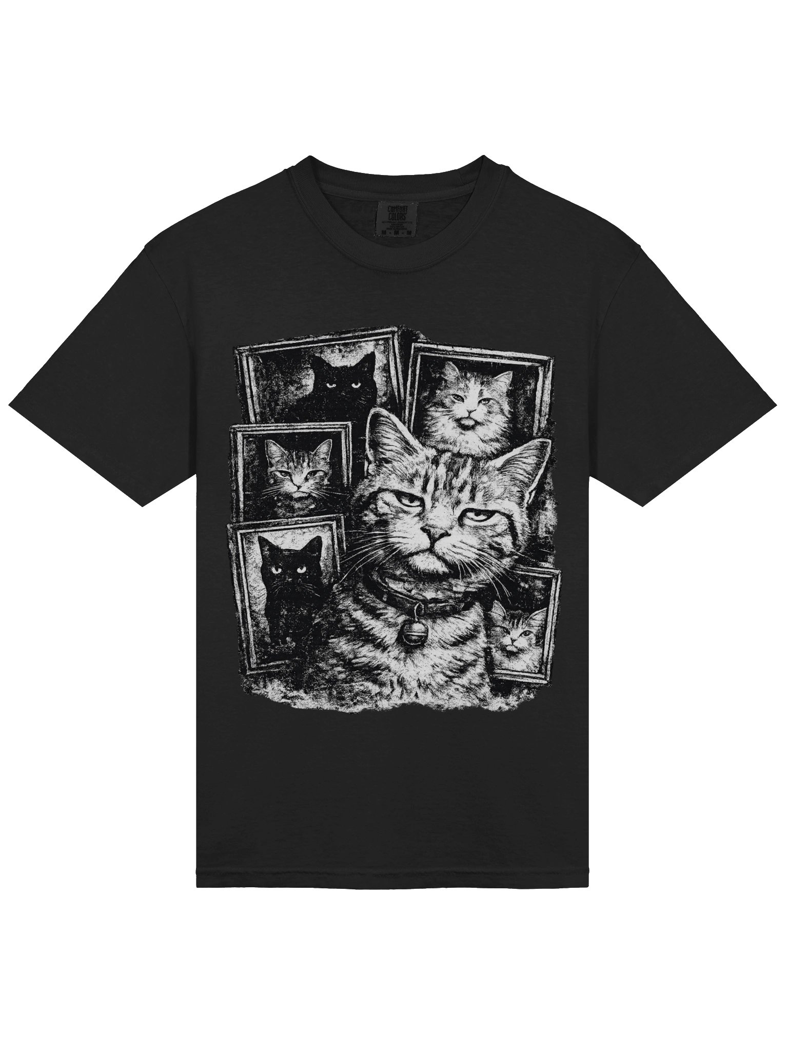 Vintage Cat Portrait Collage Tee | Gothic Monochrome product image (9)