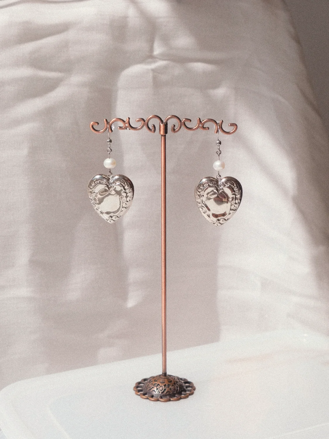 Nickel hearts - Pearl earrings ♡ product image (2)